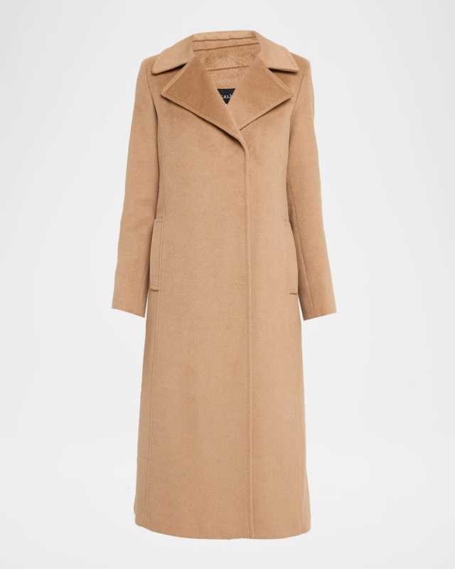 Pure Baby Camel Hair Asymmetrical Long Coat